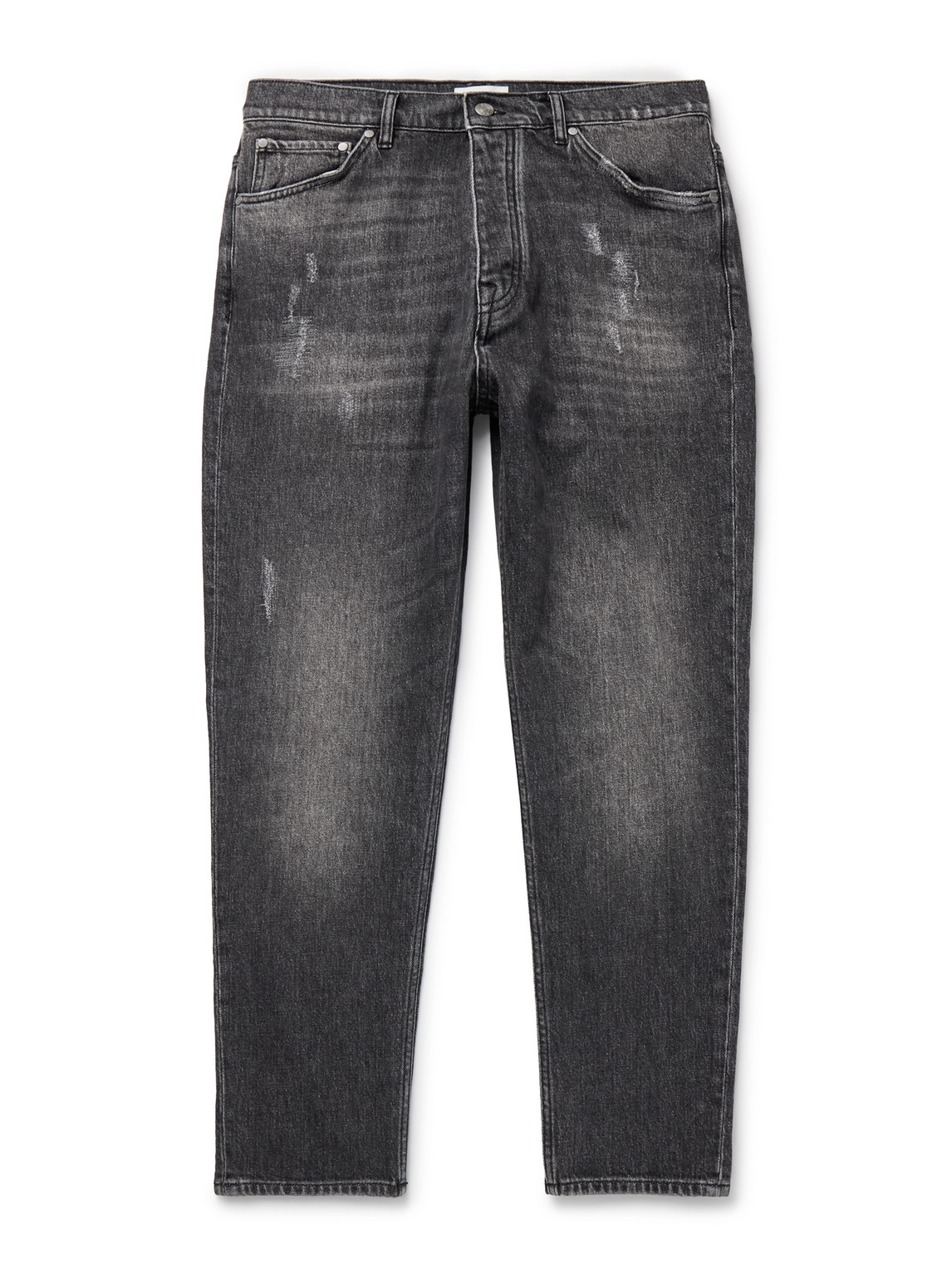 Nn07 Frey 1876 Tapered Cropped Distressed Jeans In Gray