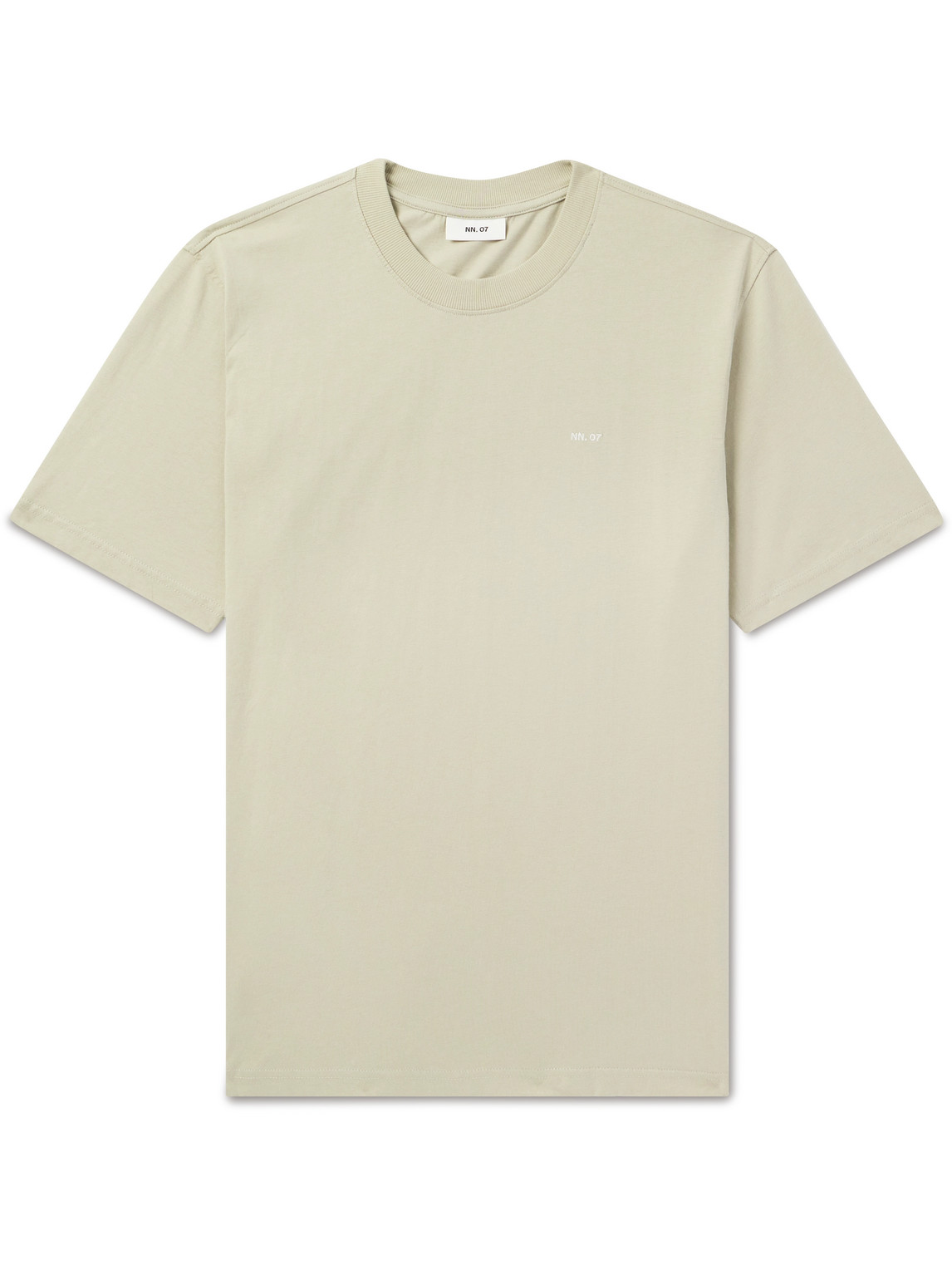 Nn07 Adam 3209 Logo-embroidered Pima Cotton-jersey T-shirt In Neutrals
