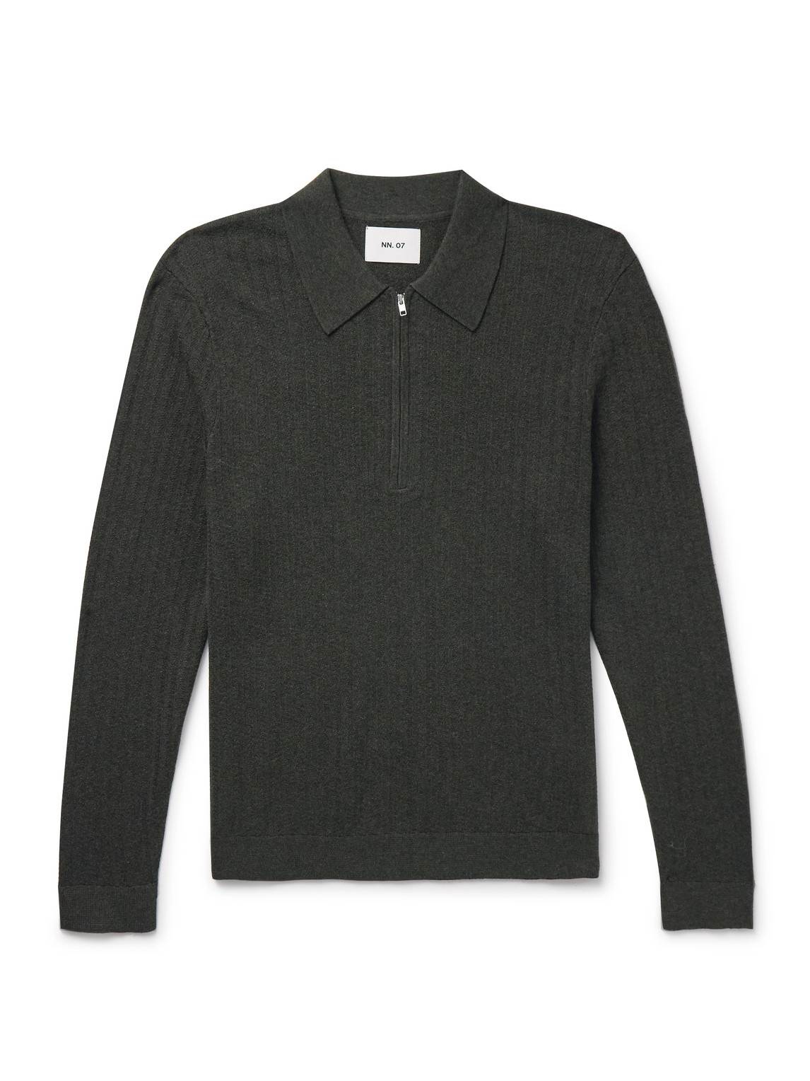 Hansie 6600 Ribbed Organic Cotton Half-Zip Polo Shirt