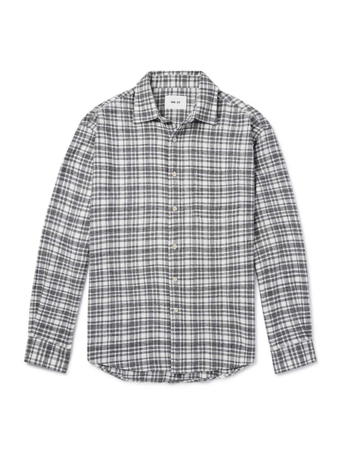 Nn07 Deon 5465 Organic Cotton Button-up Shirt In Gray