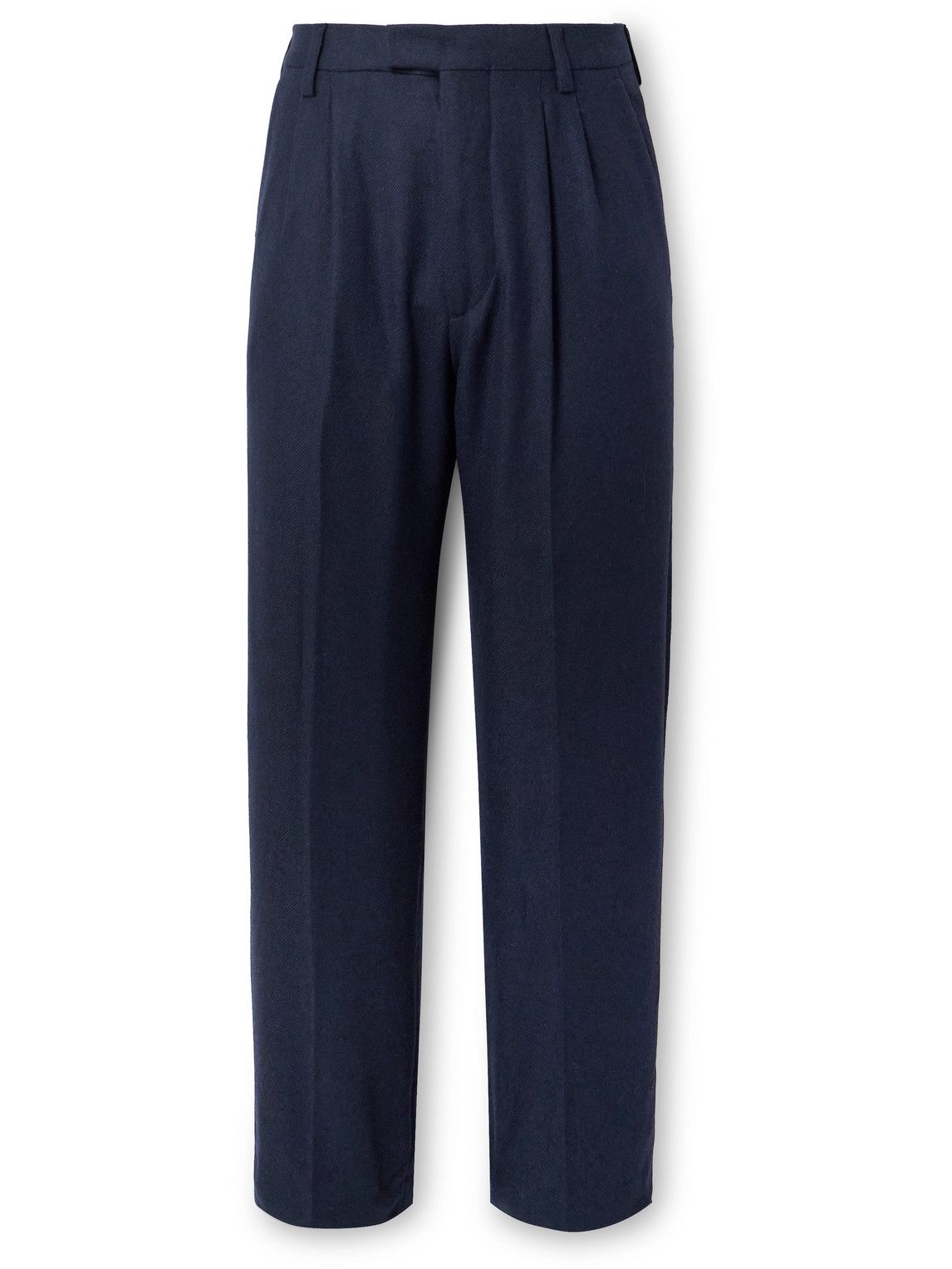 Nn07 Fritz 1091 Straight-leg Pleated Brushed-twill Suit Trousers In Blue