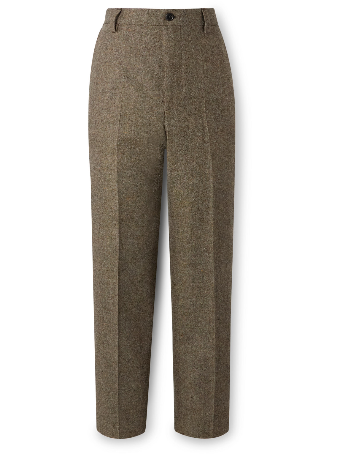 Nn07 Paw 1799 Straight-leg Donegal Tweed Trousers In Brown