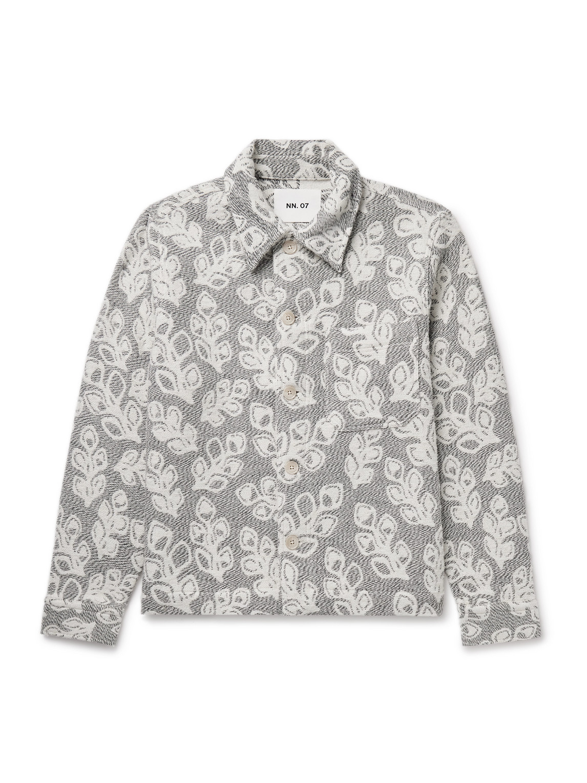 Nn07 Rahim 5247 Cotton-blend Bouclé-jacquard Shirt Jacket In Gray