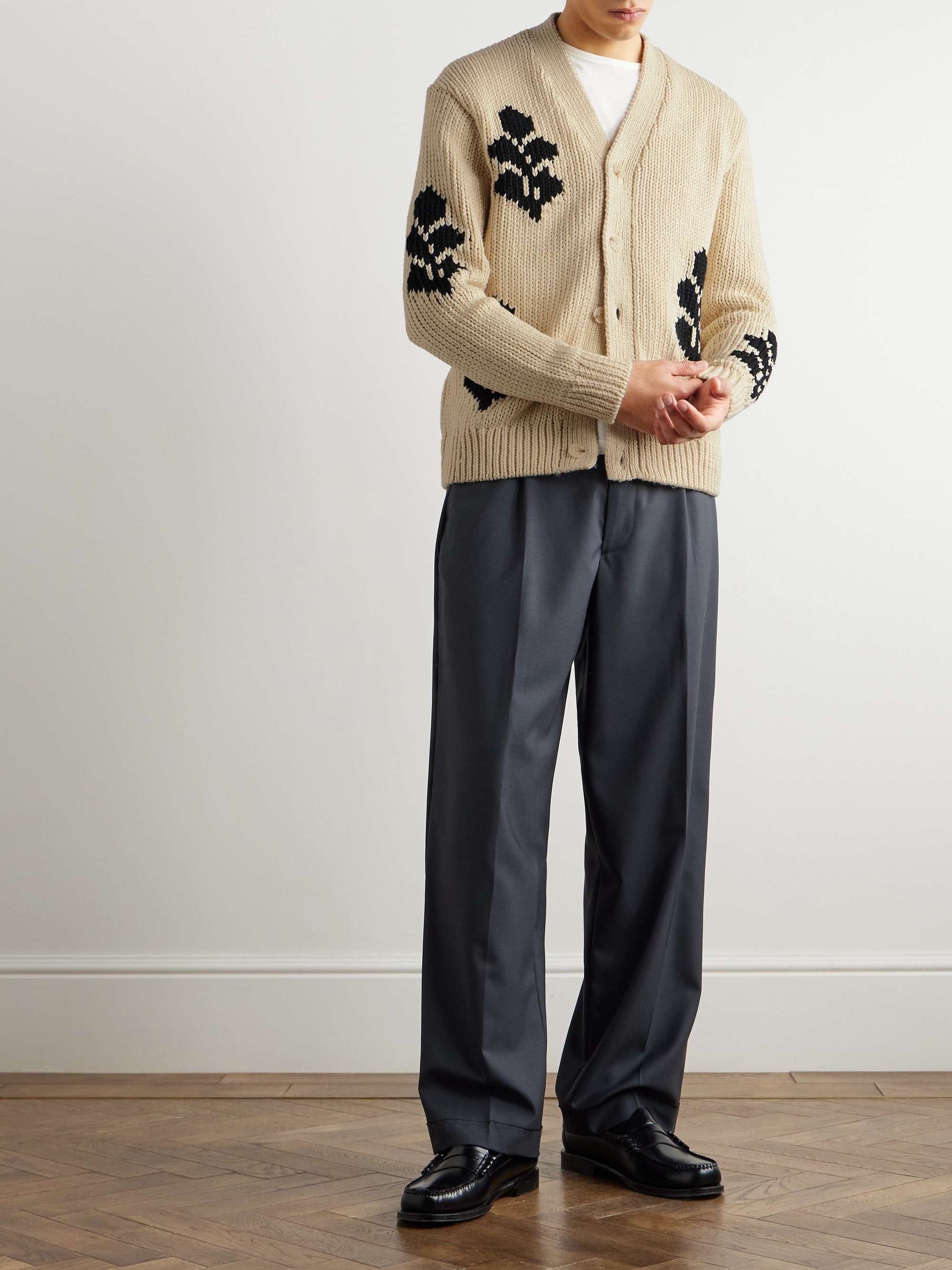 NN07 Mika 6620 Recycled Intarsia-Knit Cardigan for Men | MR