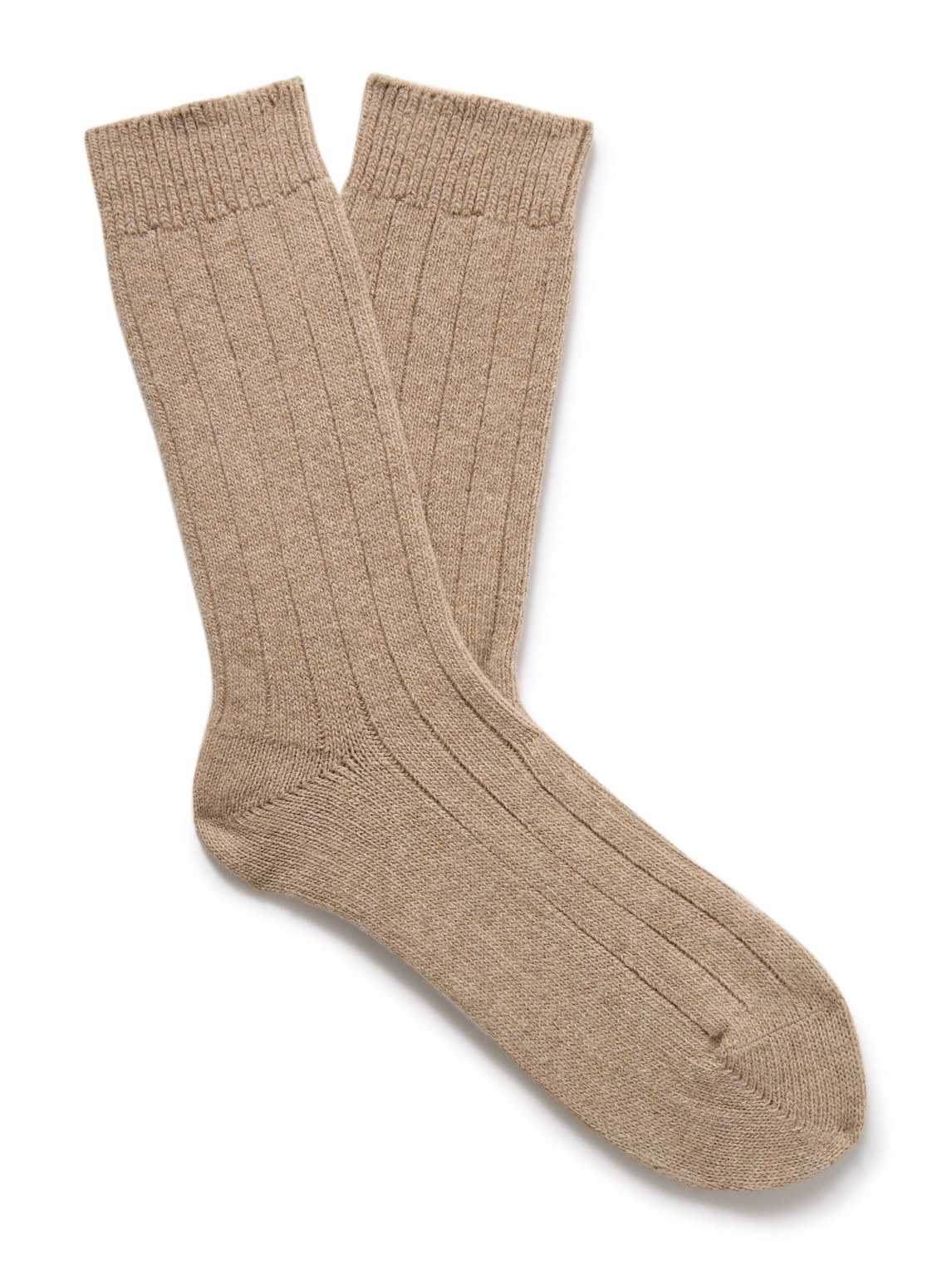 Nn07 One 9055 Ribbed Wool-blend Socks In Brown
