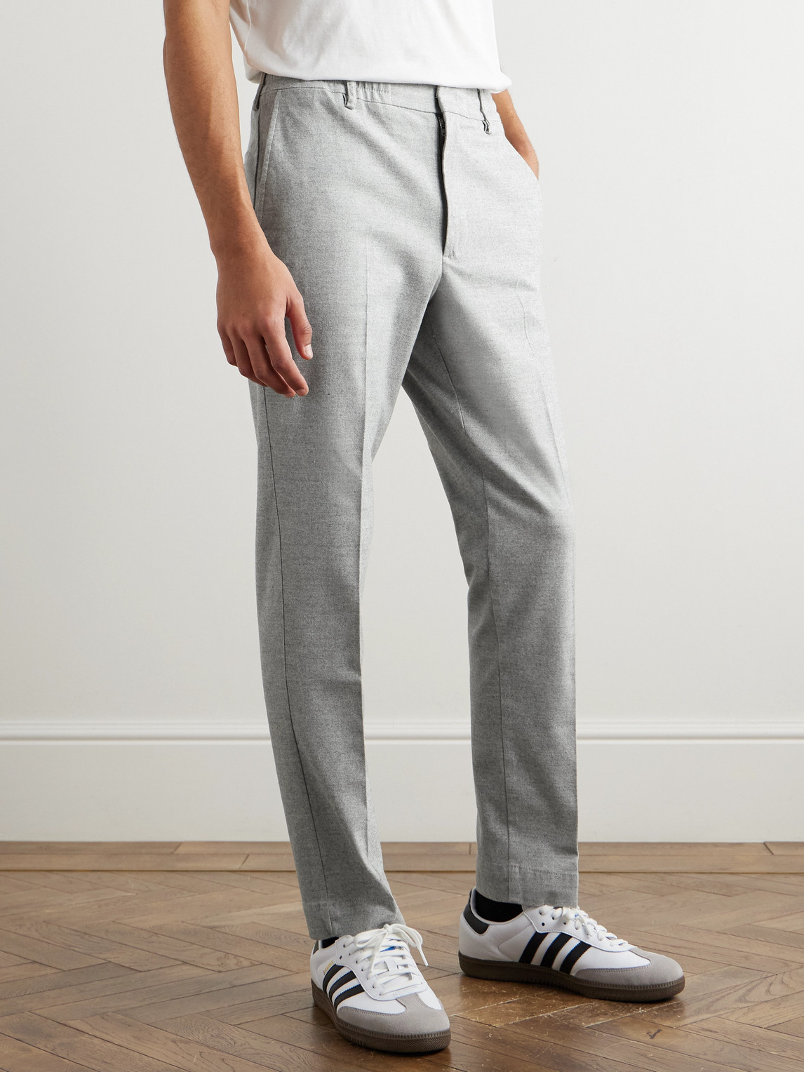 Shop Nn07 Billie 1067 Straight-leg Twill Trousers In Gray