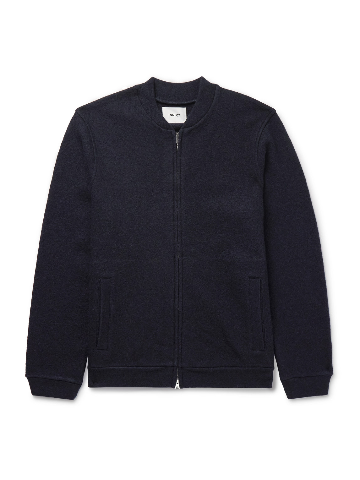 Nn07 6398 Boiled Merino Wool Bomber Jacket In Blue