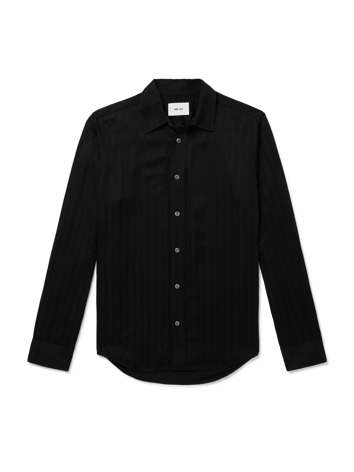 Nn07 Colby 5113 Striped Lyocell Shirt In Black