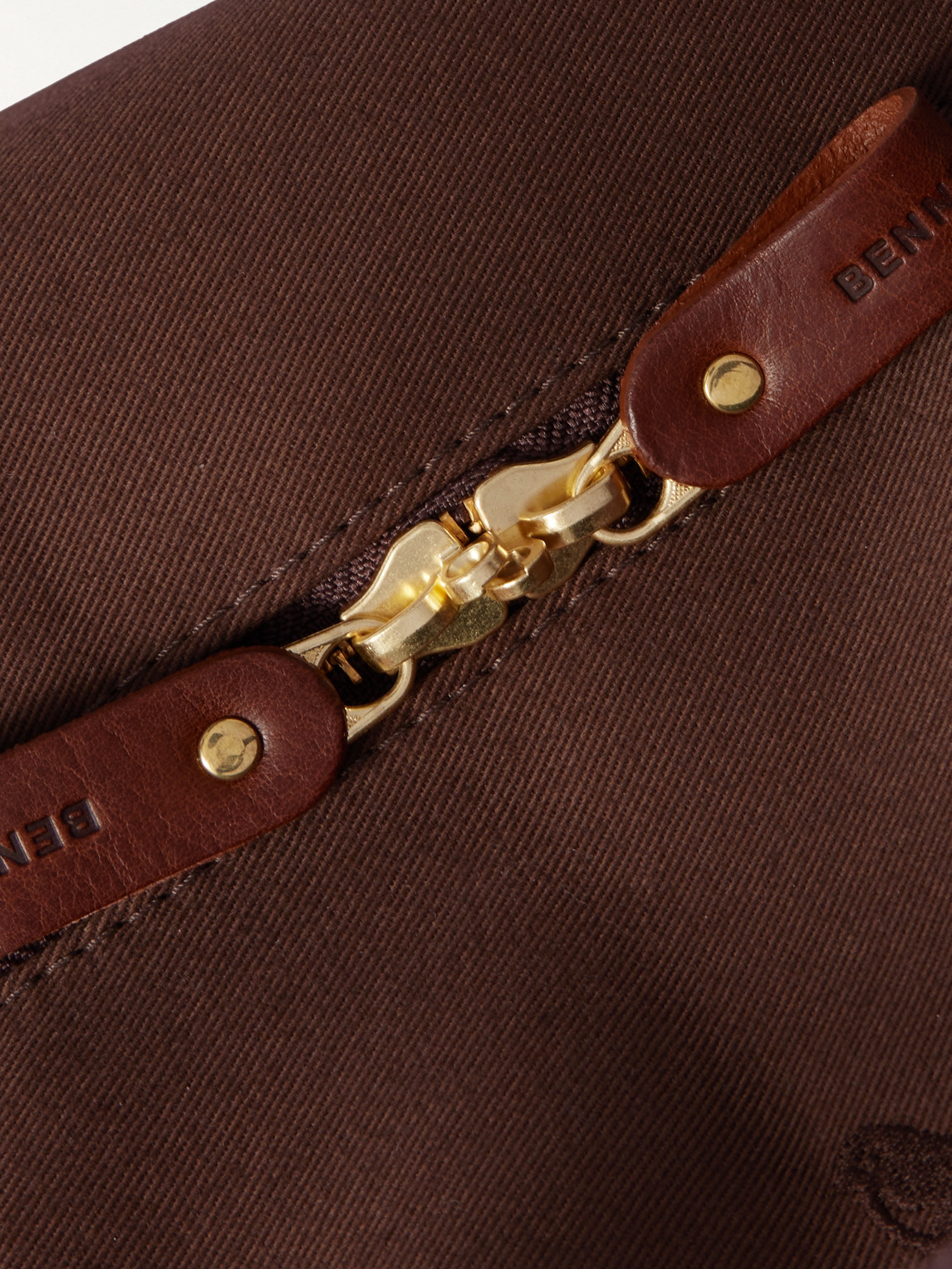  Bennett Winch - Weekender Leather-trimmed Cotton-canvas Holdall - Men - Brown 