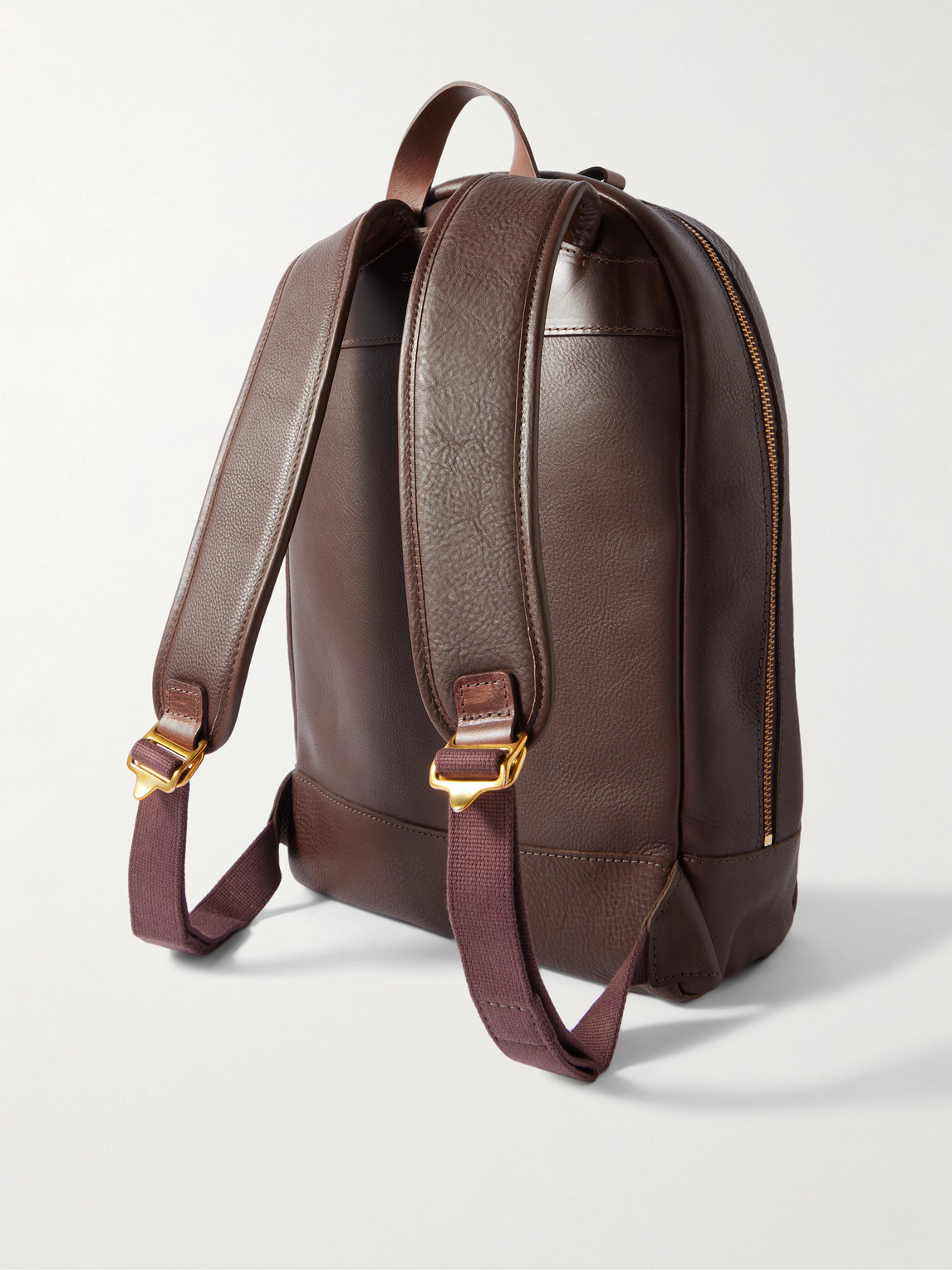 Bennett Winch Logo-debossed Full-grain Leather Backpack In Brown