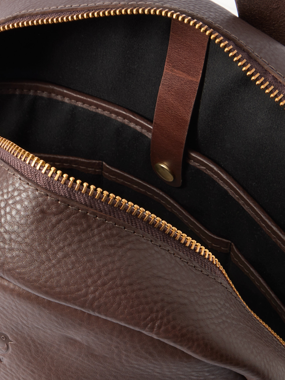 Bennett Winch Logo-debossed Full-grain Leather Backpack In Brown