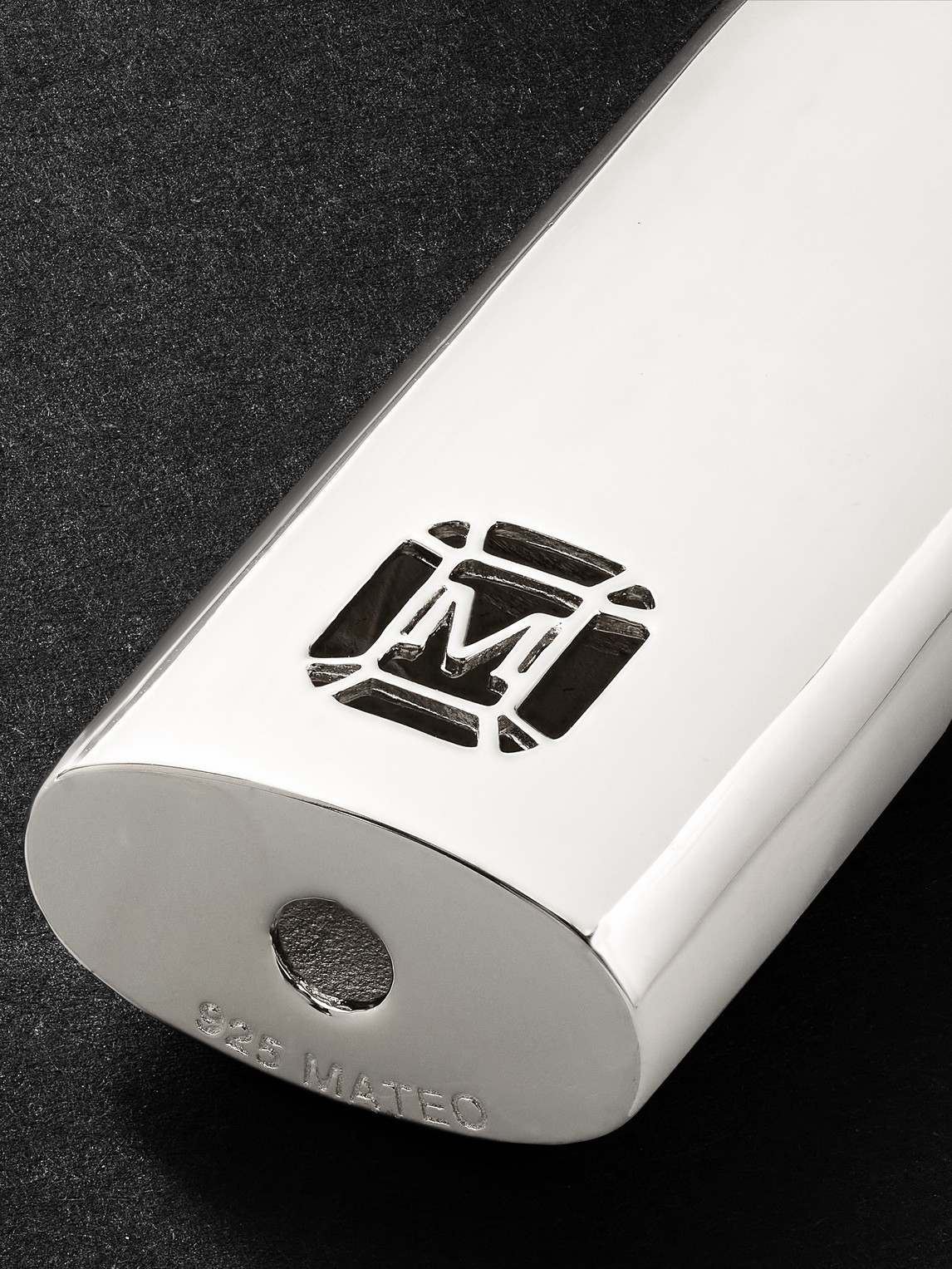 Logo-Cutout Sterling Silver Lighter Holder — 2