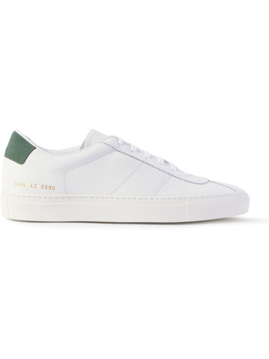 Common Projects Tennis Suede-trimmed Leather Sneakers In White