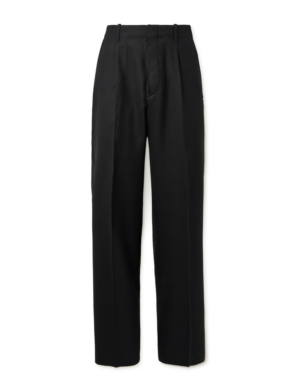 Our Legacy Borrowed Straight-leg Pleated Wool Trousers In Black