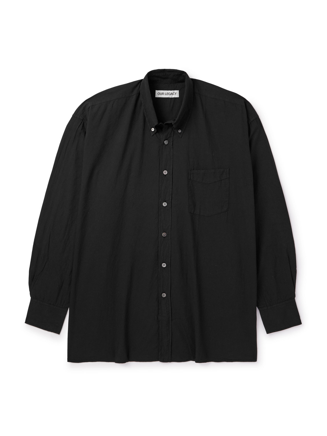 Our Legacy Button-down Collar Cotton-poplin Shirt In Black