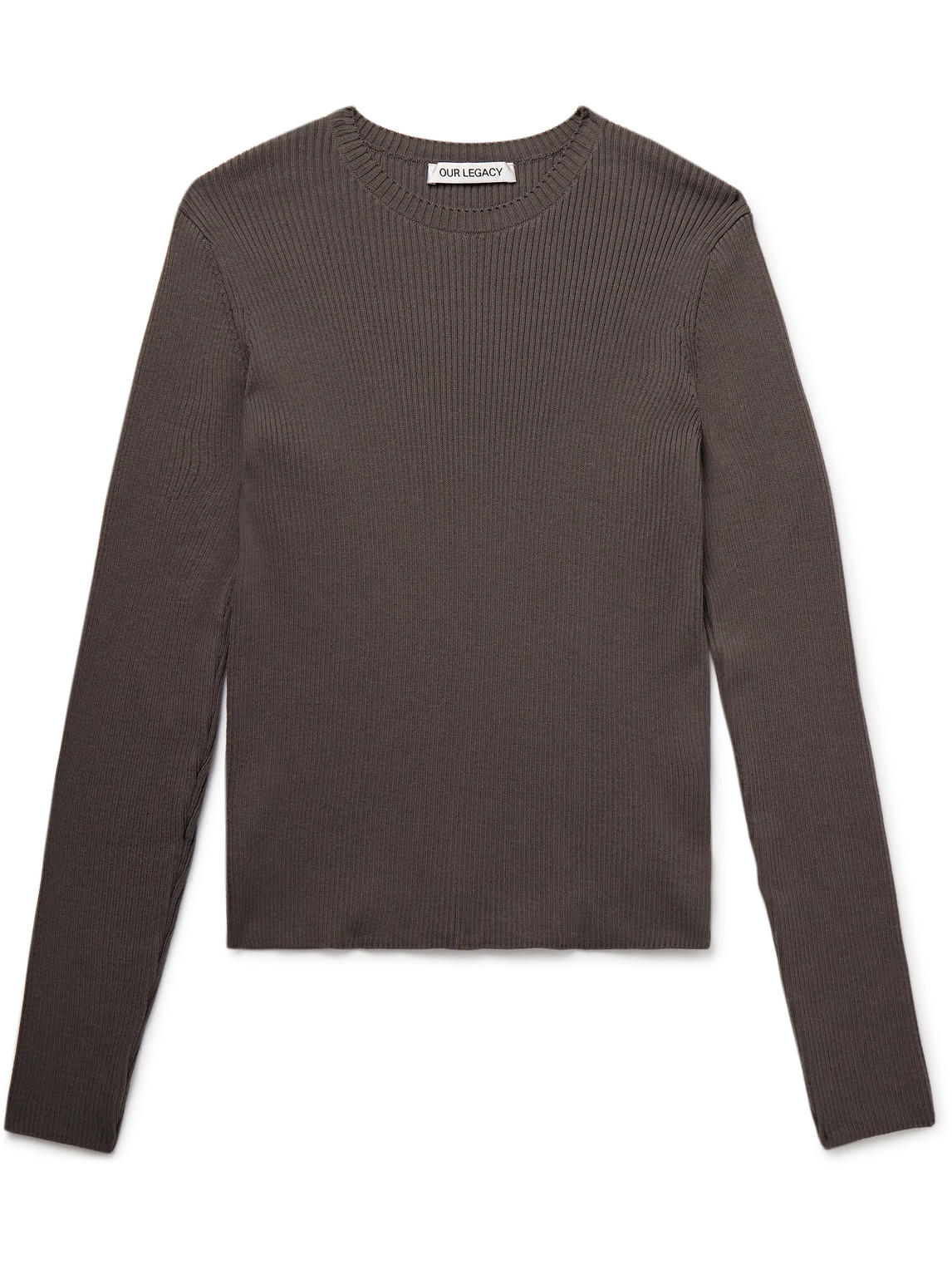 Shop Our Legacy Ribbed Cotton Sweater In Gray