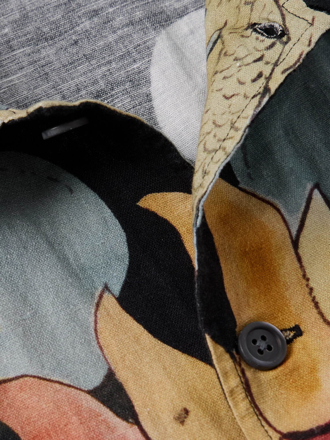 Shop Our Legacy Printed Linen And Cotton-blend Shirt In Black