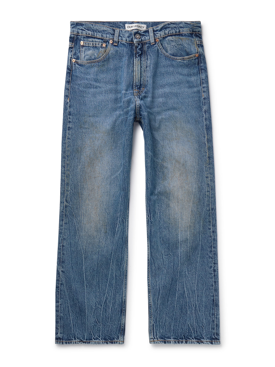 Our Legacy Third Cut Cotton Straight Jeans In Blue