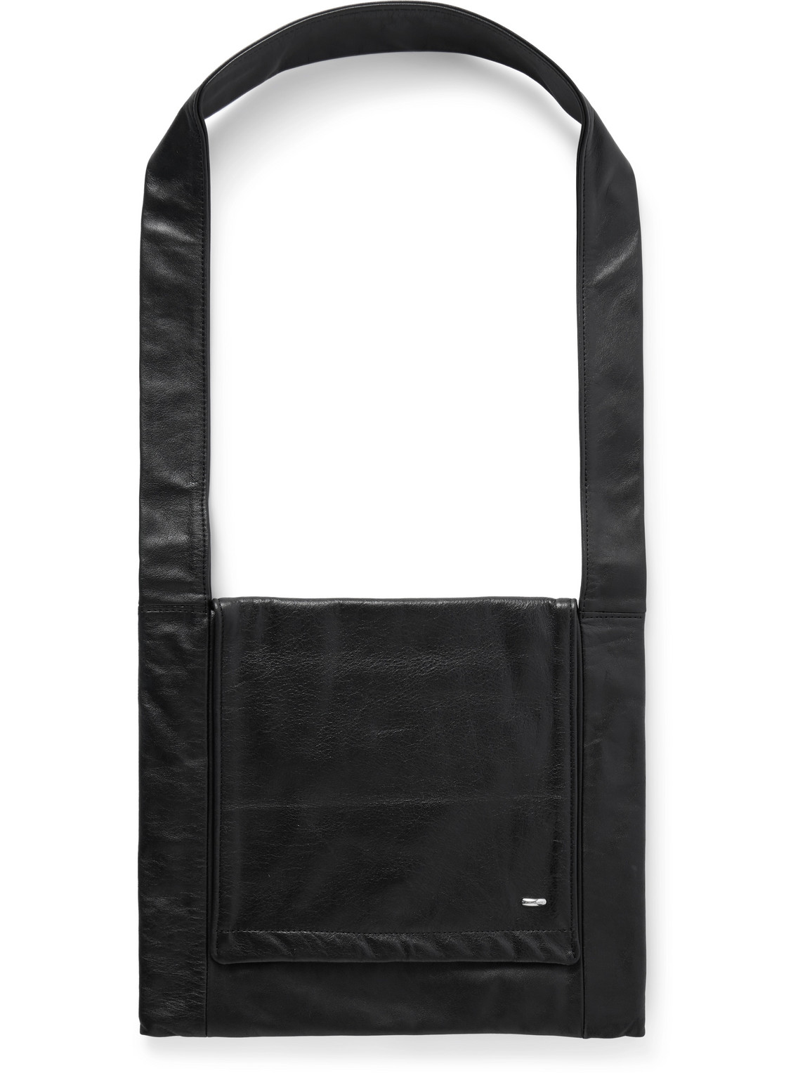 Our Legacy Textured-leather Messenger Bag In Black