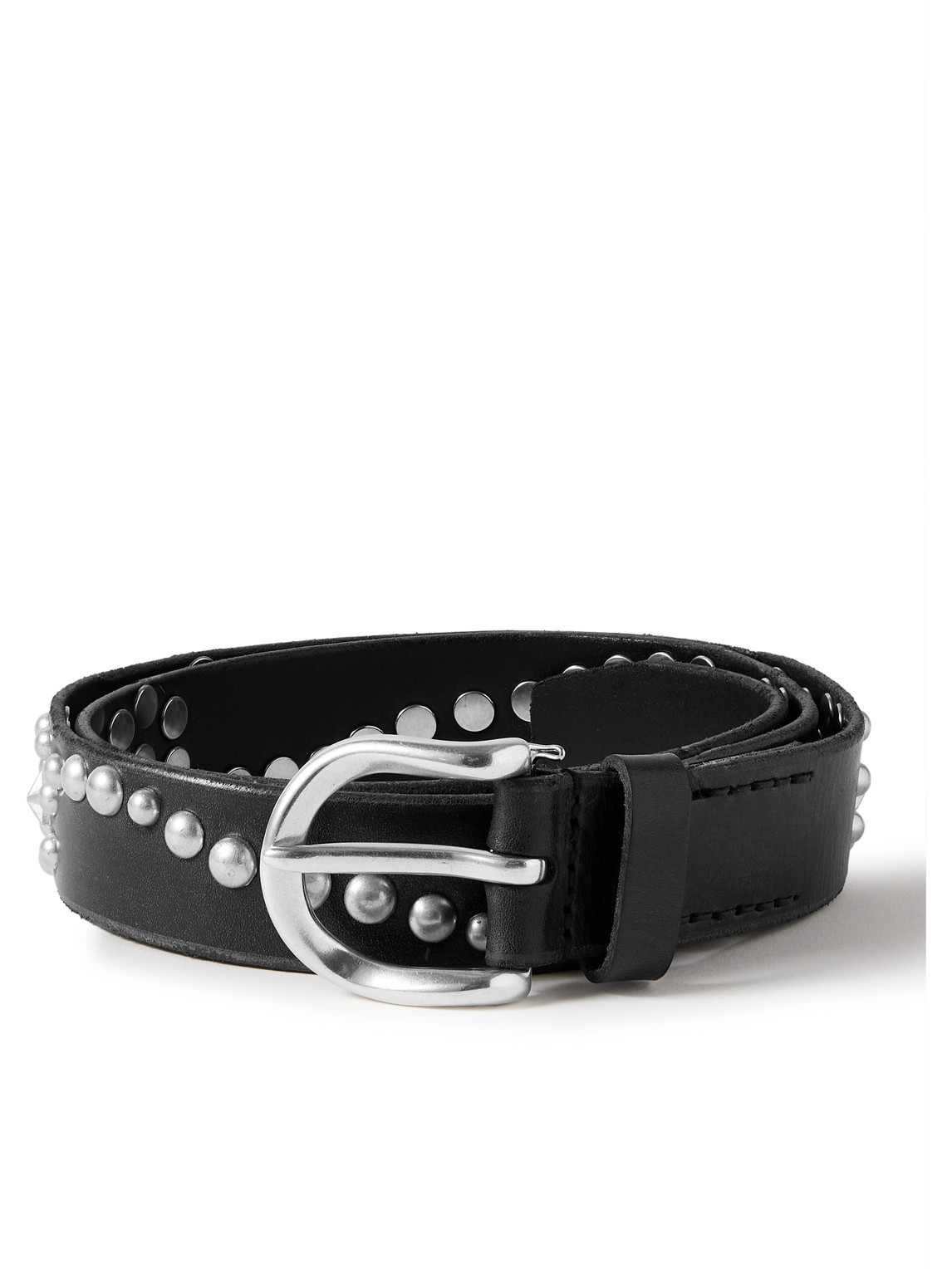 3.5cm Star Fall Studded Leather Belt