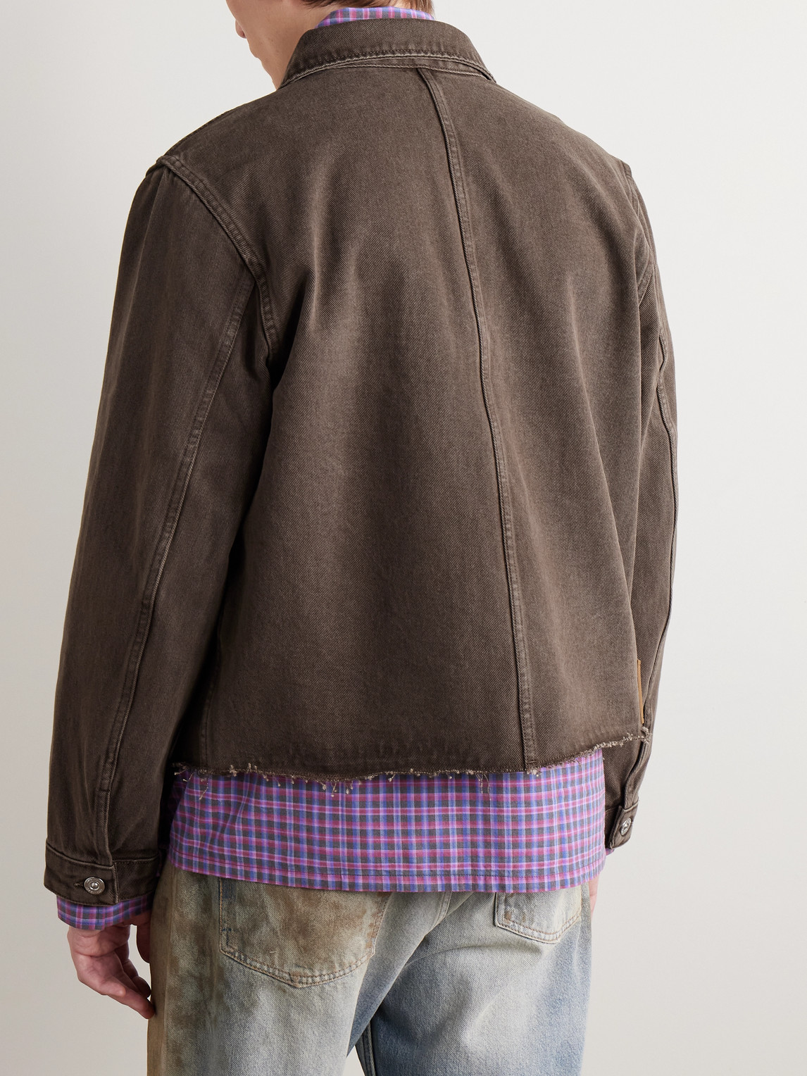 Our Legacy Rebirth Denim Jacket Featuring Chest Pocket In Brown