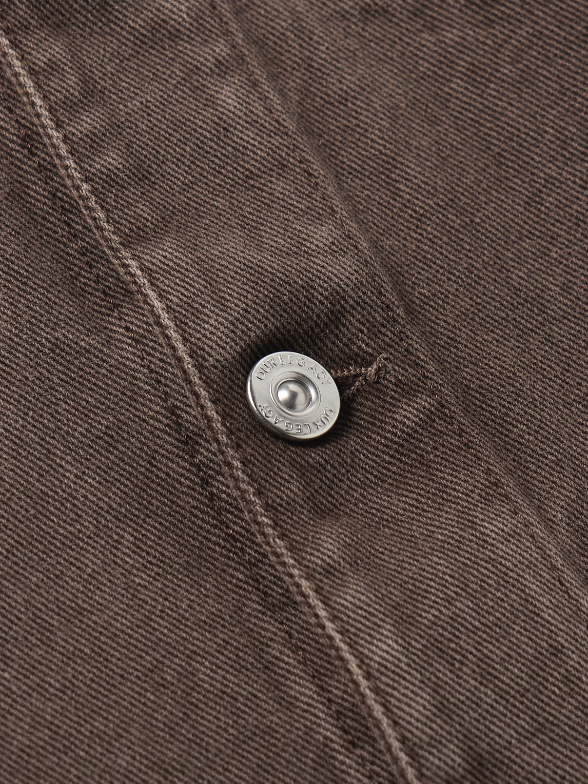 Our Legacy Rebirth Denim Jacket Featuring Chest Pocket In Brown