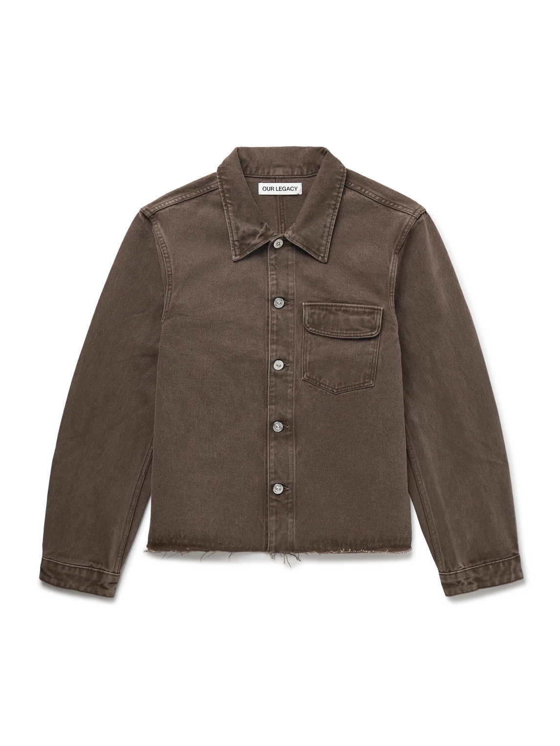 Our Legacy Rebirth Denim Jacket Featuring Chest Pocket In Brown