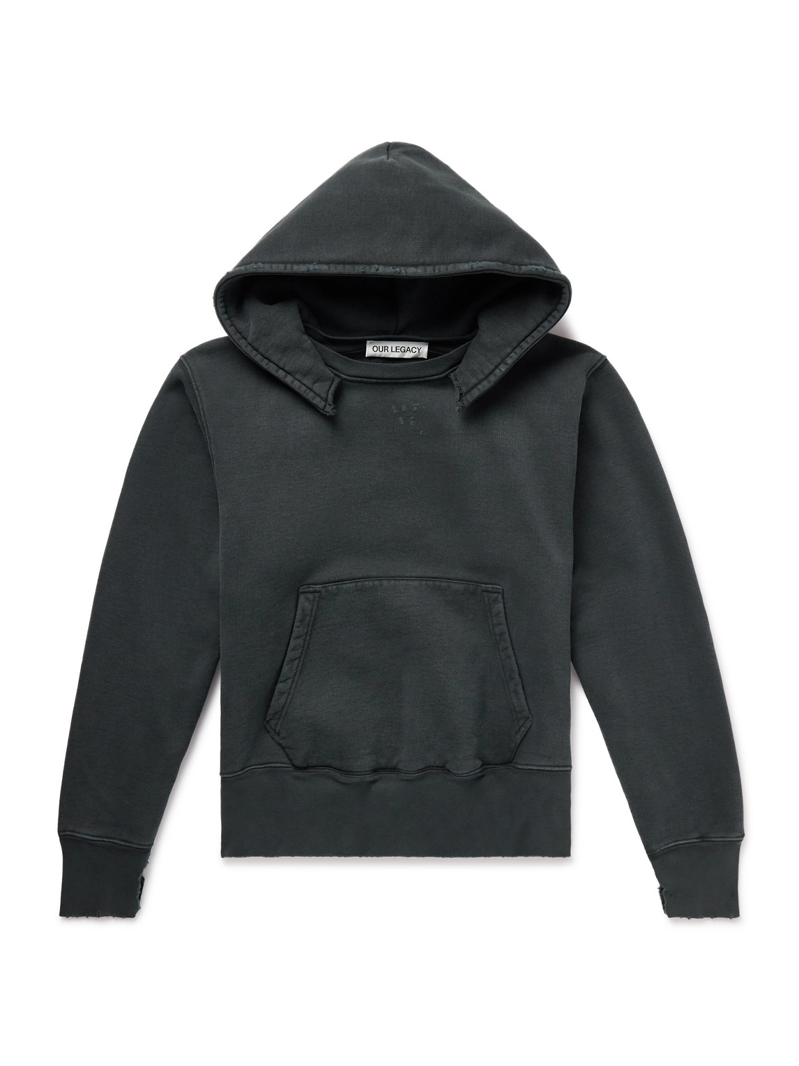 Relic Cropped Distressed Cotton-Jersey Hoodie