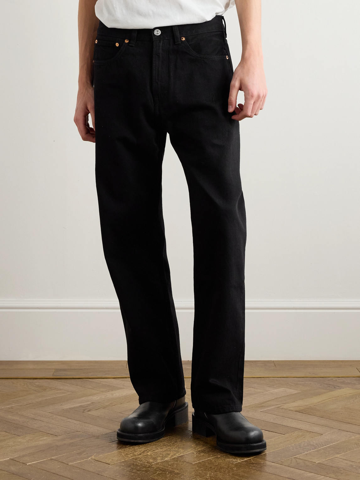 Shop Our Legacy Third Cut Straight-leg Selvedge Jeans In Black