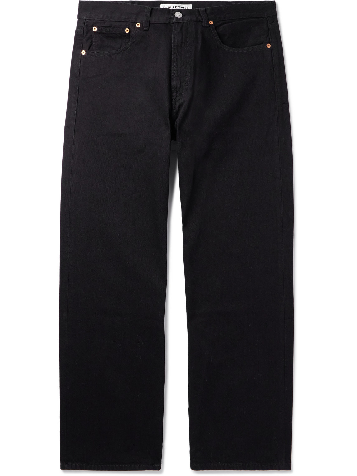 Shop Our Legacy Third Cut Straight-leg Selvedge Jeans In Black