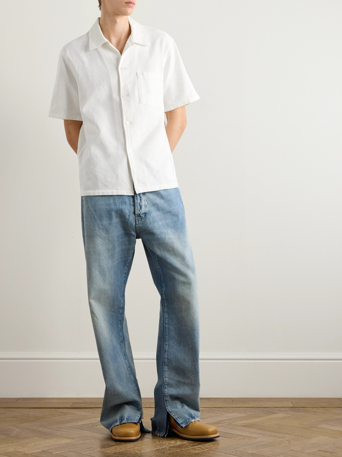 Our Legacy Camp-collar Cotton Shirt In White