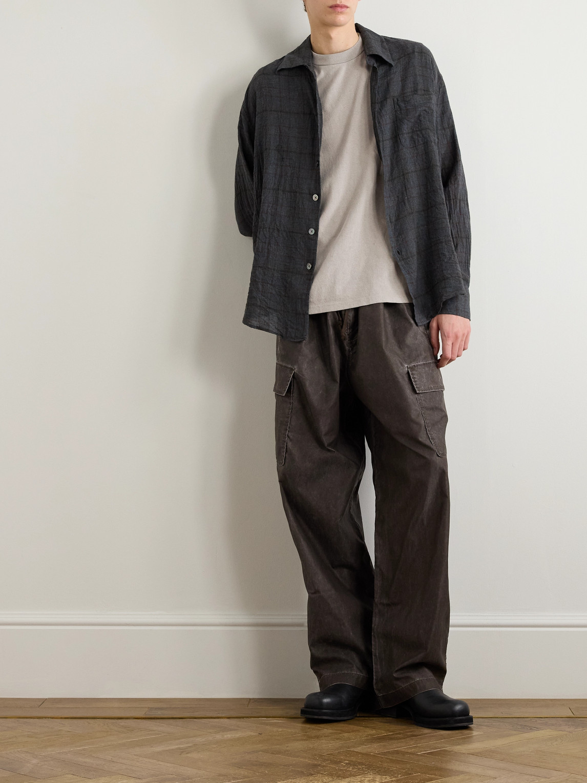 Our Legacy Plain Crew Neck T-shirt In Gray