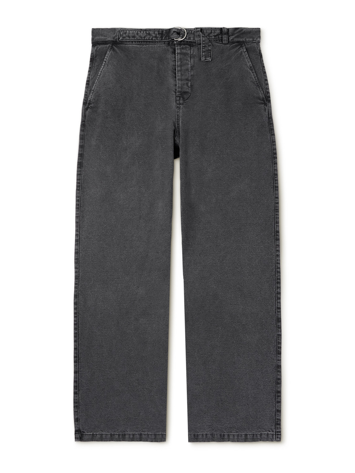 Stern Straight-Leg Belted Cotton and Linen-Blend Canvas Trousers