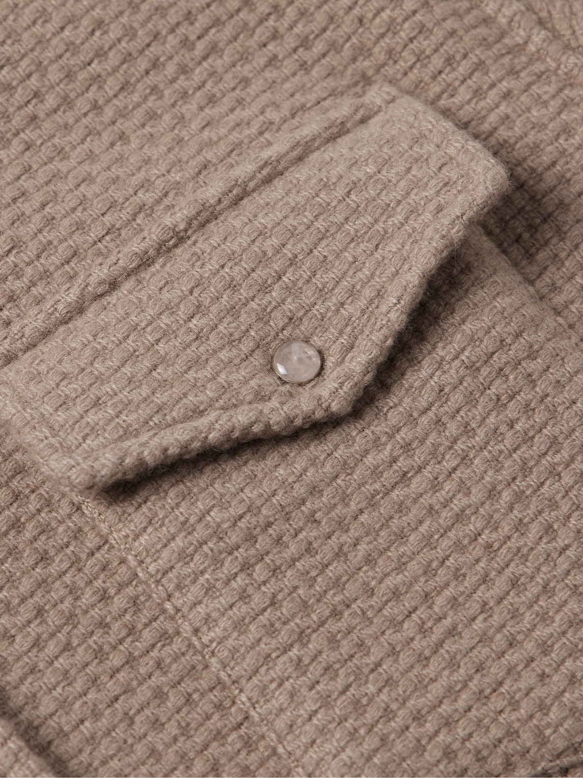 God's True Cashmere Waffle-knit Cashmere Shirt In Brown