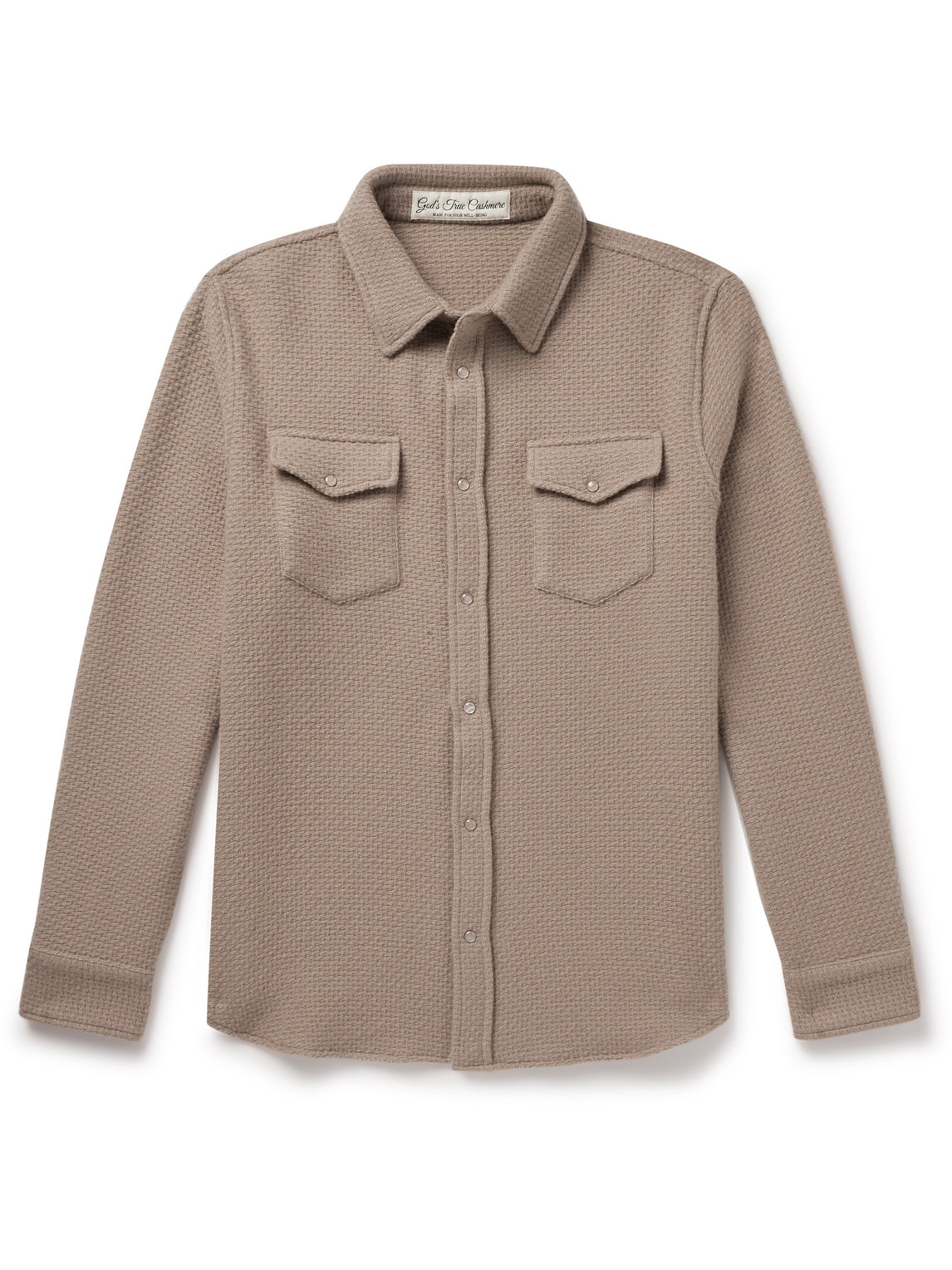 God's True Cashmere Waffle-knit Cashmere Shirt In Brown