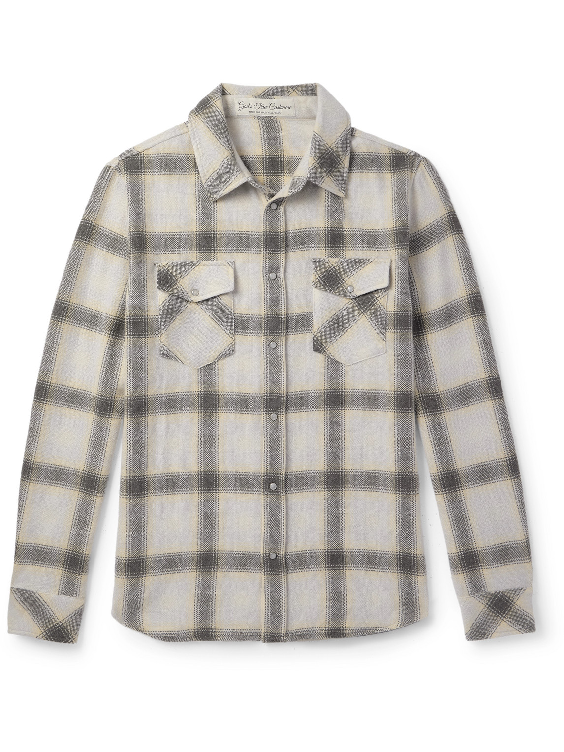 God's True Cashmere Moon Checked Cashmere Shirt In Neutrals