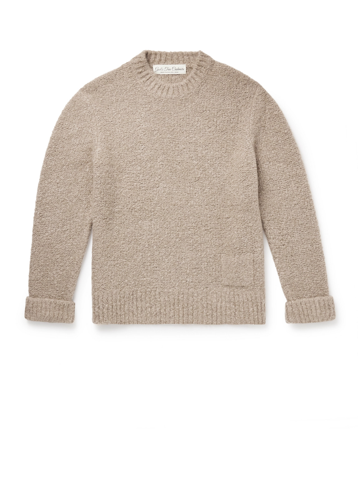 Cloud Embellished Cashmere-Blend Bouclé Sweater