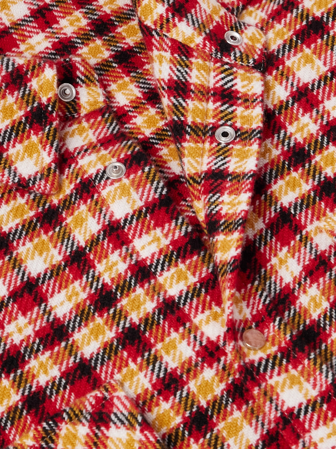  God's True Cashmere - Time Checked Cashmere Shirt - Men - Orange - S 