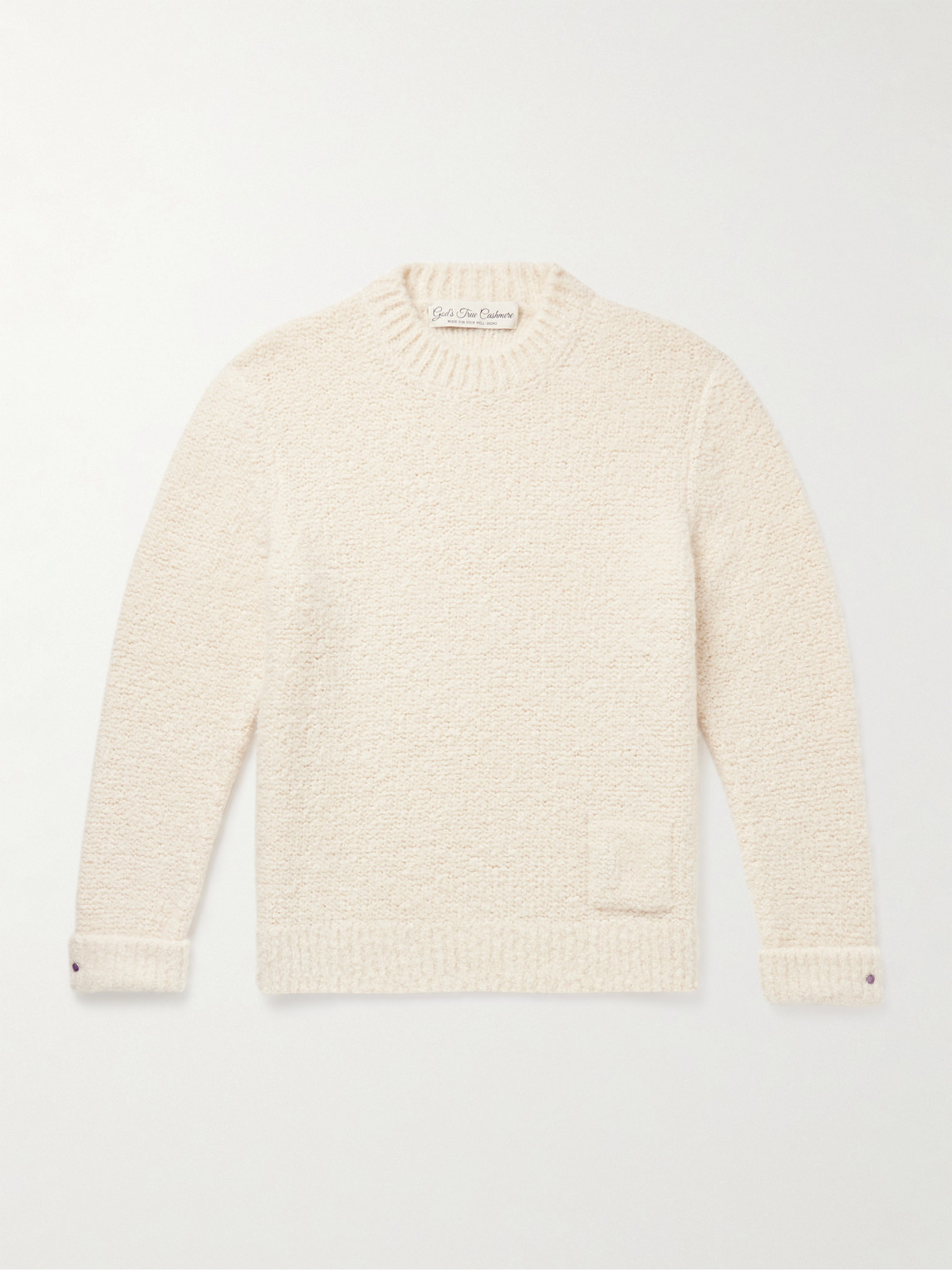 God's True Cashmere Cloud Embellished Cashmere-Blend Bouclé Sweater - Men