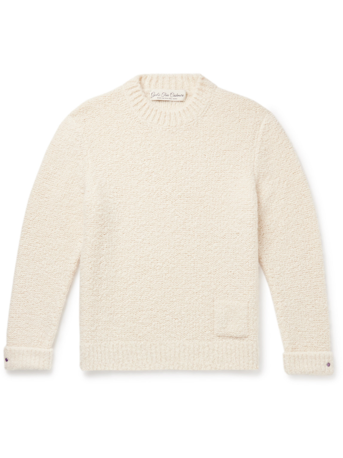 God's True Cashmere Cloud Embellished Cashmere-blend Bouclé Jumper In Neutrals