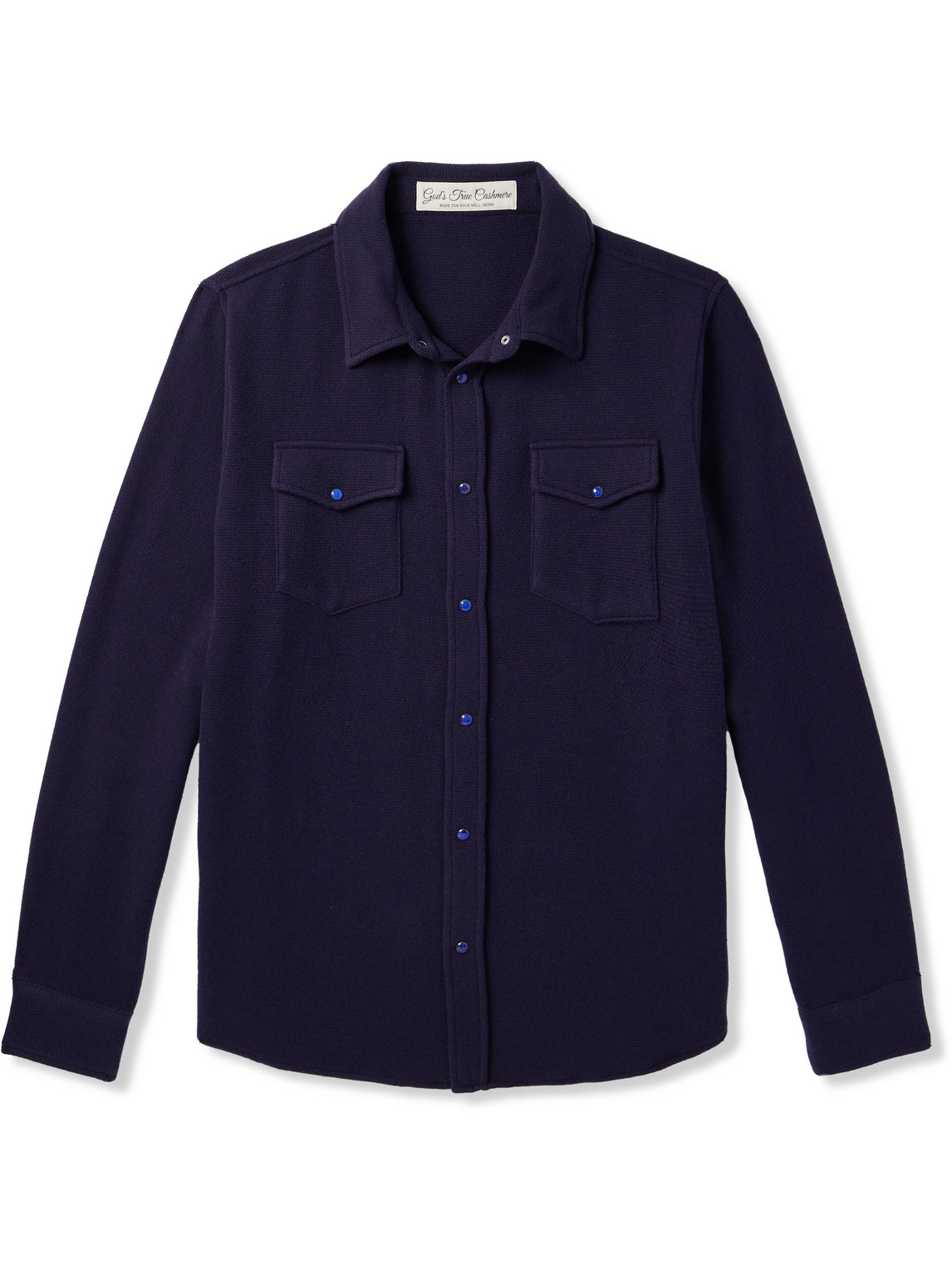 God's True Cashmere Midnight Sea Cashmere Shirt In Blue