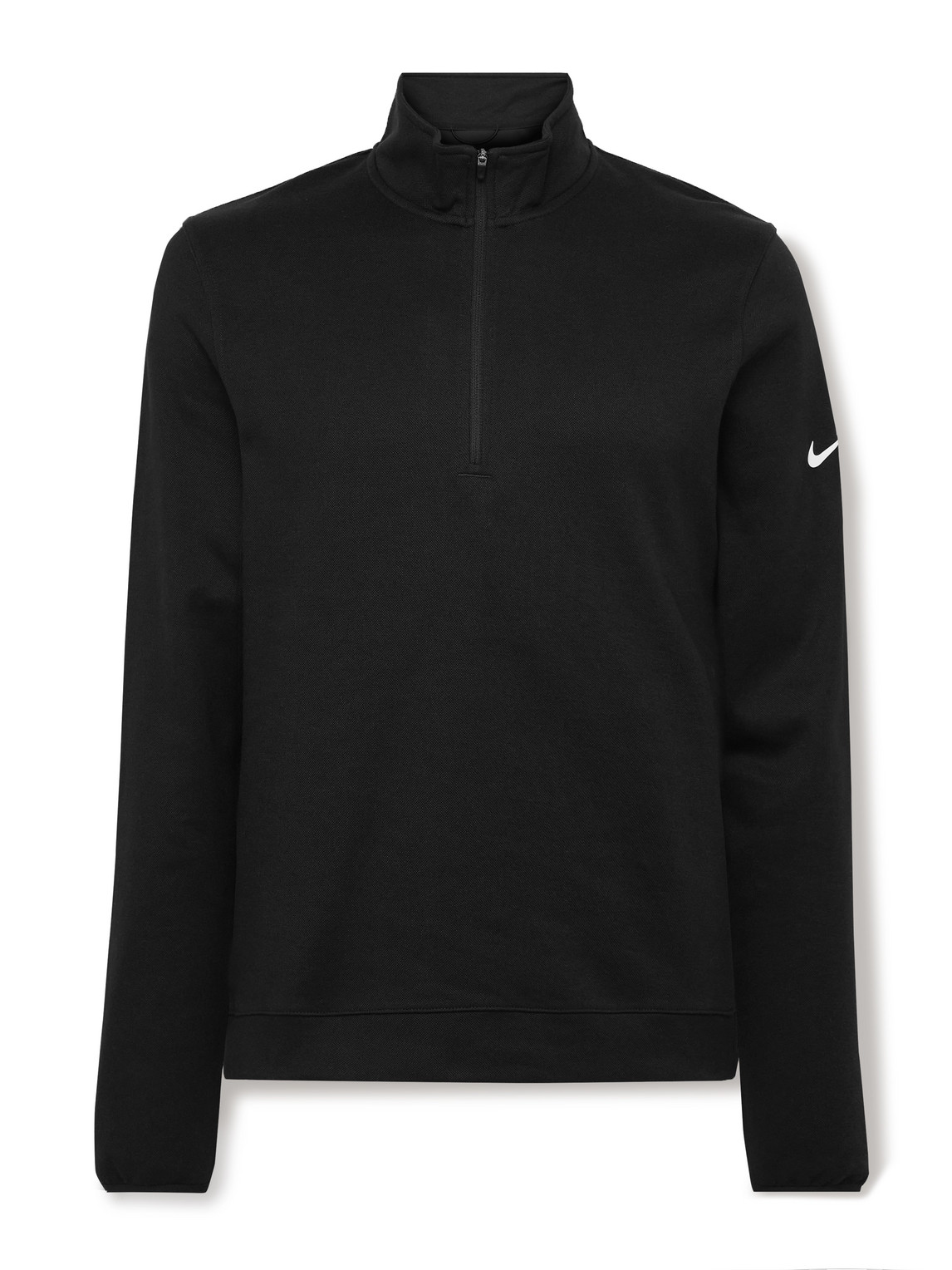 Nike Tour Slim-fit Half-zip Cotton-blend Piqué Golf Top In Black