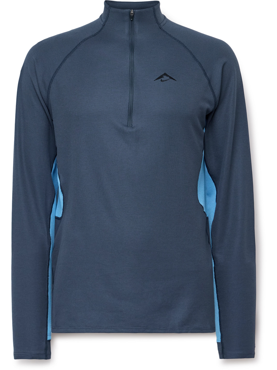 Slim-Fit Logo-Embroidered Waffle-Knit Dri-FIT Half-Zip Top