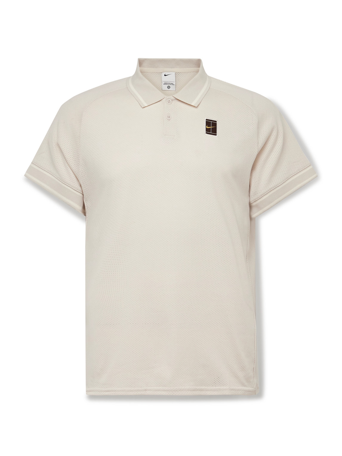 NikeCourt Heritage Logo-Appliquéd Cotton-Blend Mesh Polo Shirt