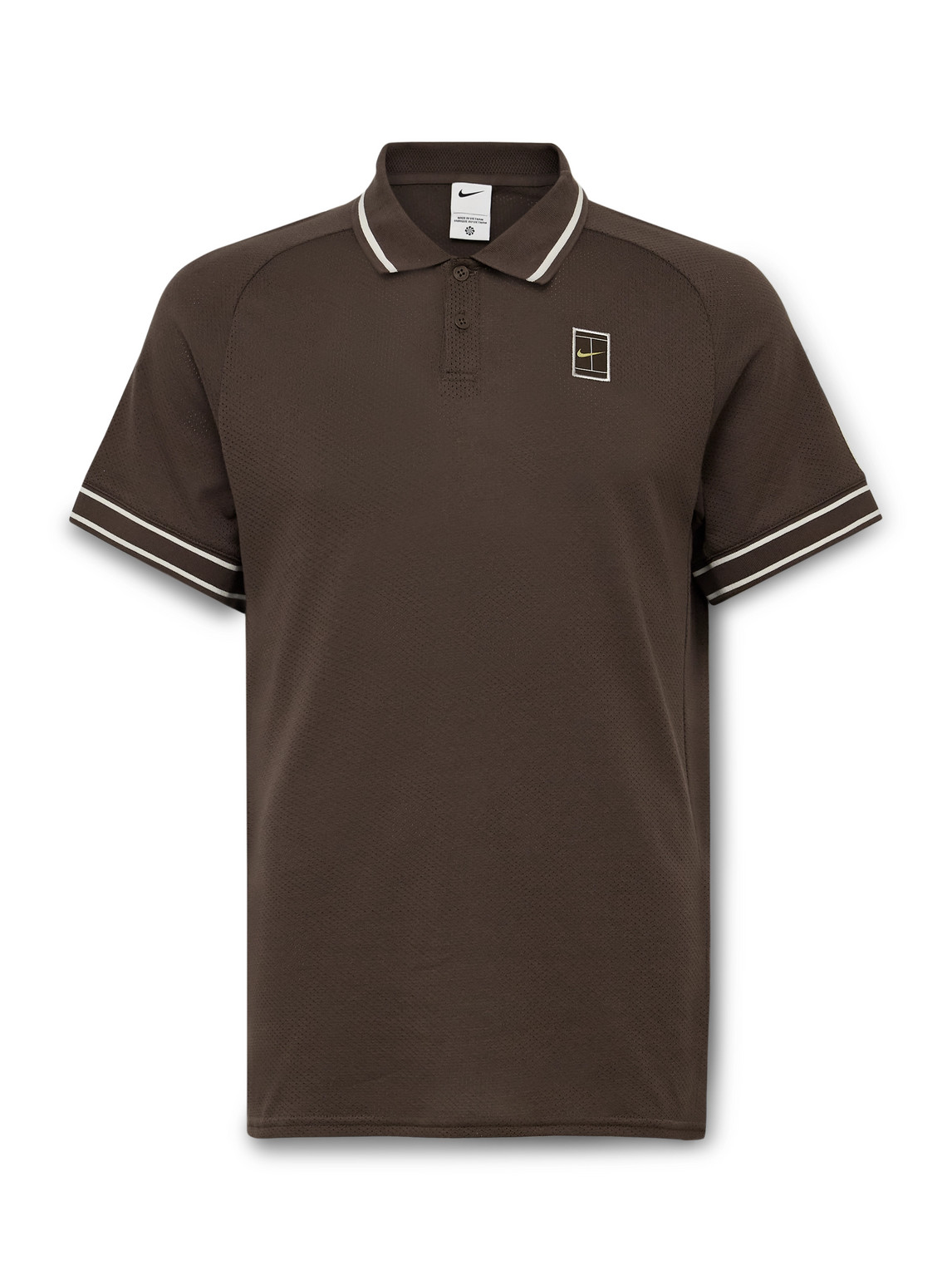 NikeCourt Heritage Logo-Appliquéd Cotton-Blend Mesh Polo Shirt