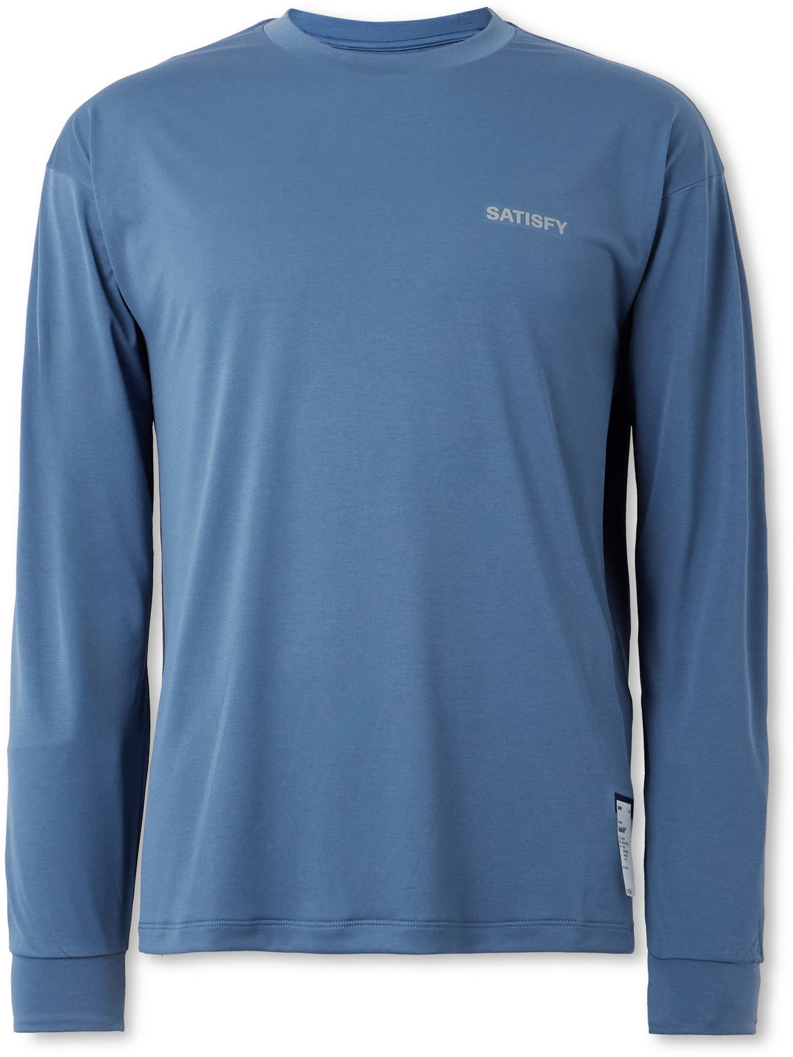 Satisfy Logo-print Recycled-auralite™ Jersey T-shirt In Blue