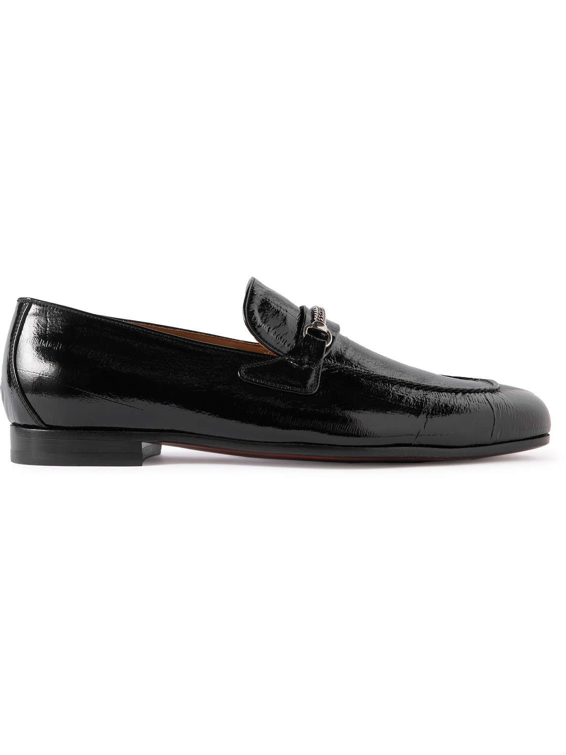 Tom Ford Gigi Chain-embellished Patent-leather Loafers In Black