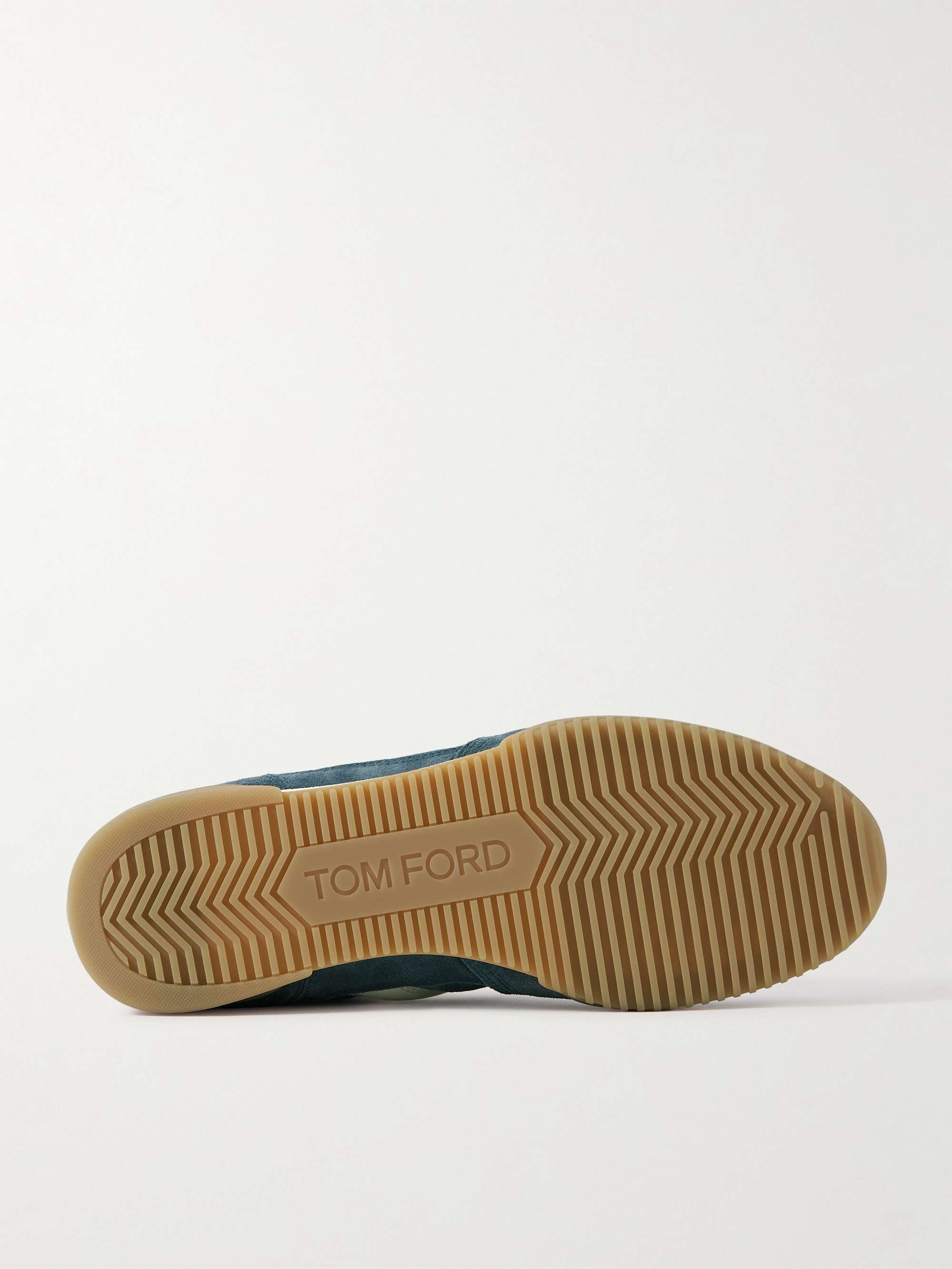 Navy James Rubber-Trimmed Suede, Nylon and Leather Sneakers Navy James Rubber-Trimmed Suede, Nylon and Leather Sneakers