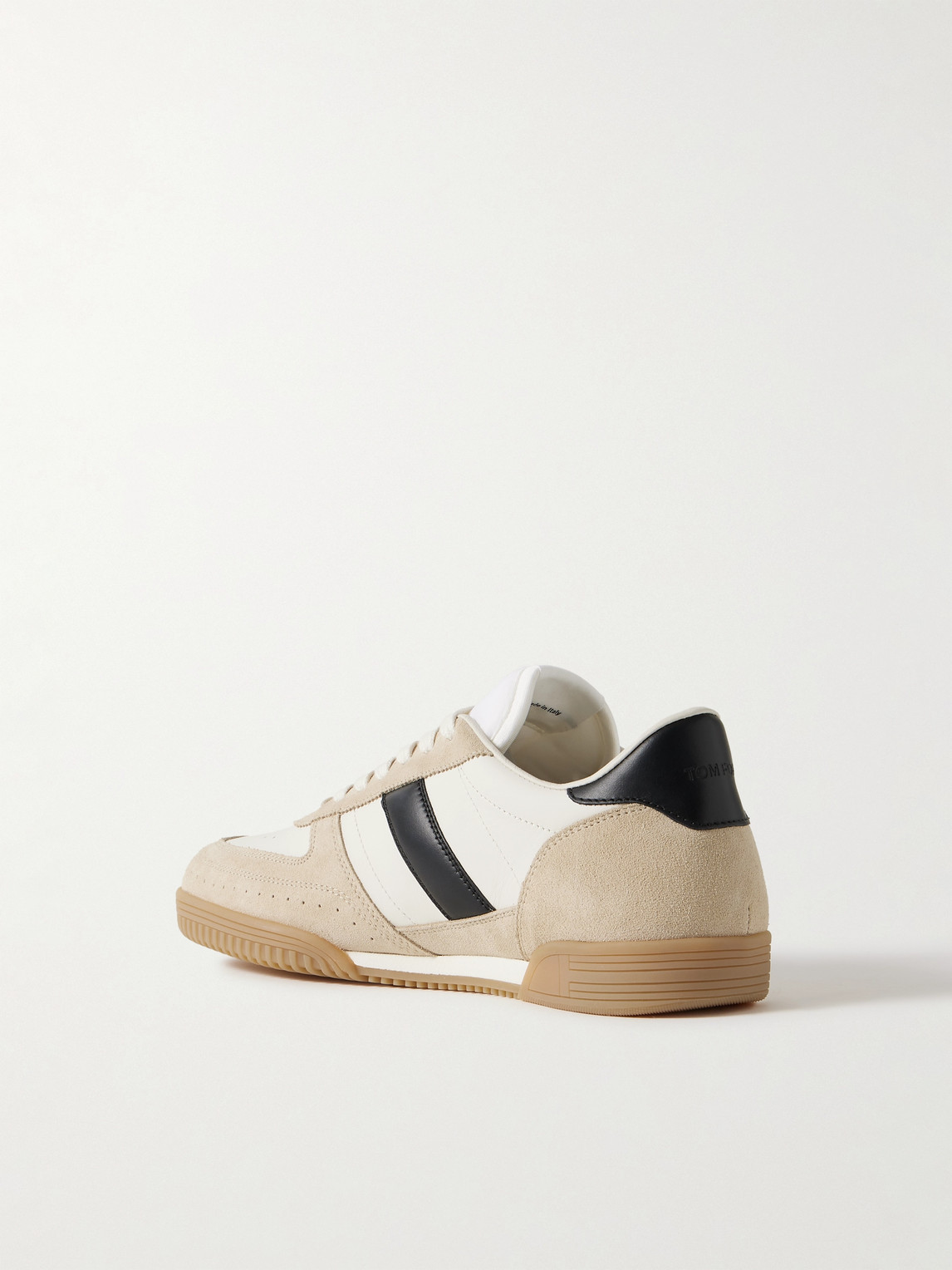 Tom Ford Terence Leather And Suede Sneakers In Neutrals