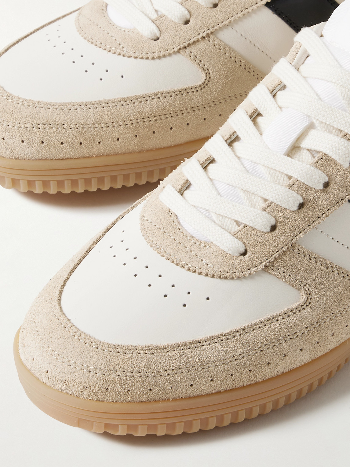Tom Ford Terence Leather And Suede Sneakers In Neutrals